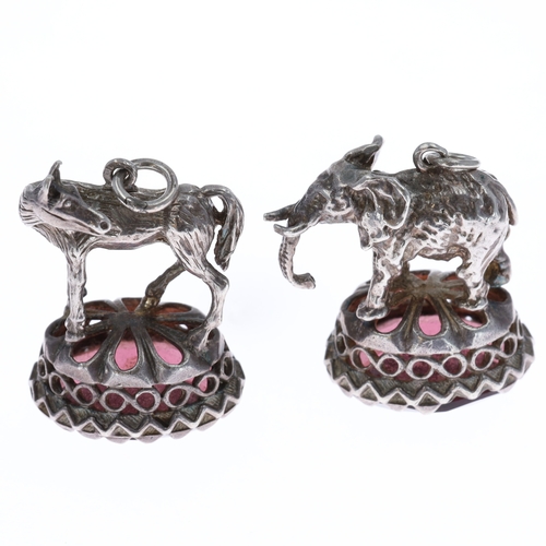 Silver Animal Topped Paste Fob Collection