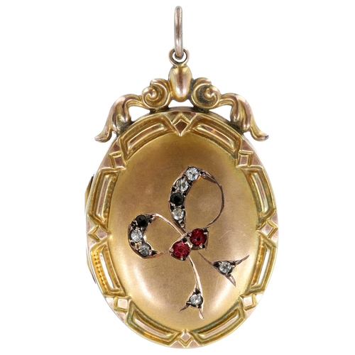 Ruby set 9ct Gold Back & Front Locket Pendant