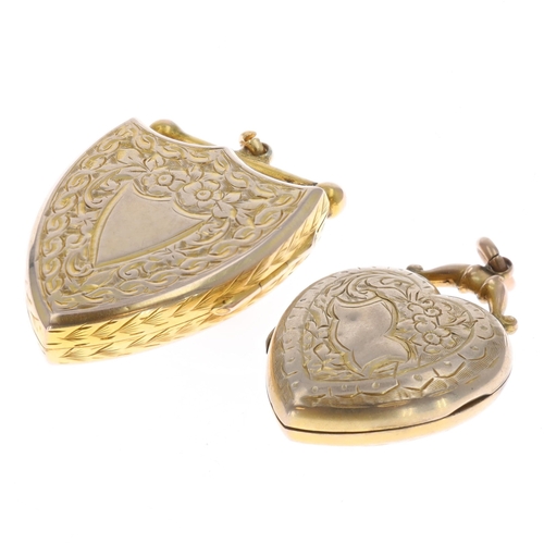 Antique Gold Back & Front Locket Pendant