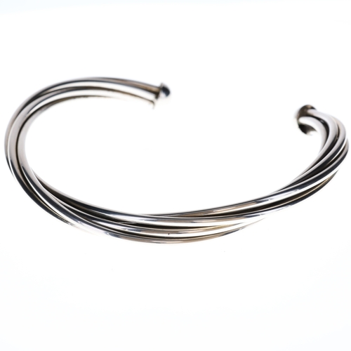 Sterling Silver 925 Twisted Torque Necklace
