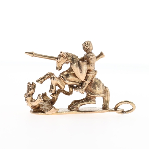 9ct Gold George and the Dragon Pendant