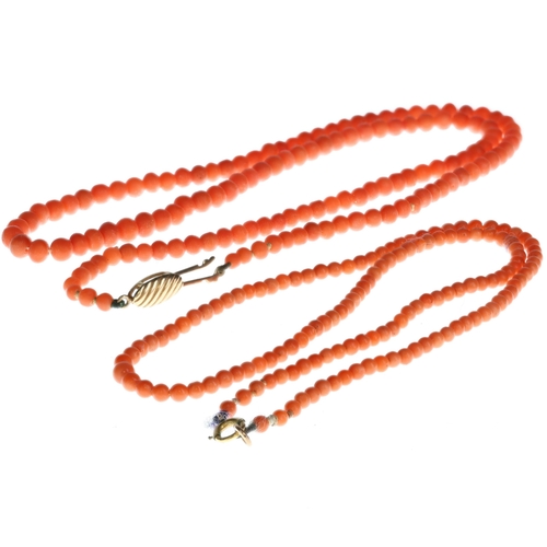 9ct Gold Clasp Coral Necklaces