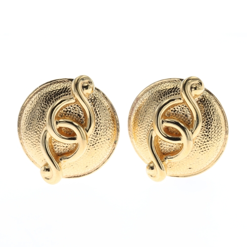 Nina Ricci Yellow Metal Clip On Earrings