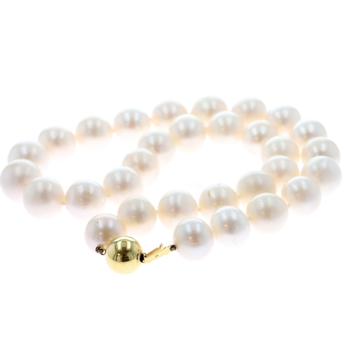 Individually Knotted South Sea Pearl Necklace with 18ct Gold Box Clasp.