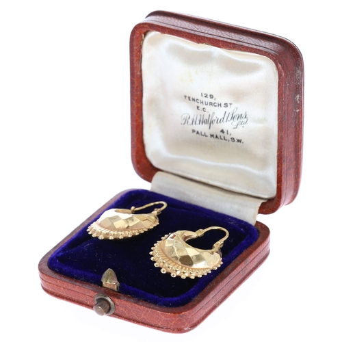 Antique 9ct Gold Hoop Earrings