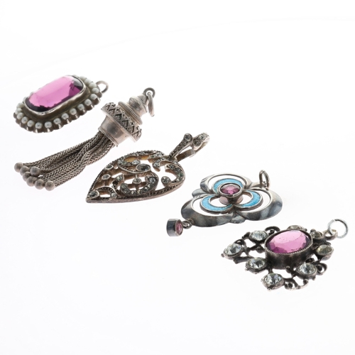 Assorted Silver Antique Pendants inc. Paste