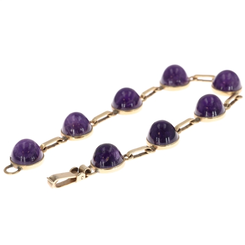 9ct Gold Amethyst Panel Bracelet