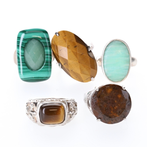 Silver Gemstone Cocktail Ring Collection