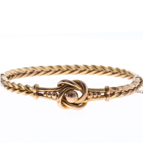 Victorian 9ct Gold Love Knot Bangle