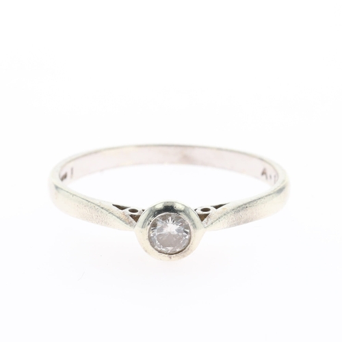 9ct White Gold Diamond Solitaire Ring