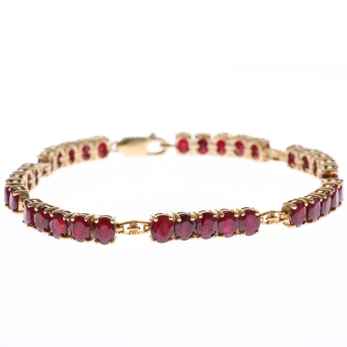Ruby 9ct Gold Line Bracelet