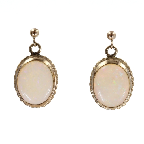 9ct Gold Opal Drop Earrings