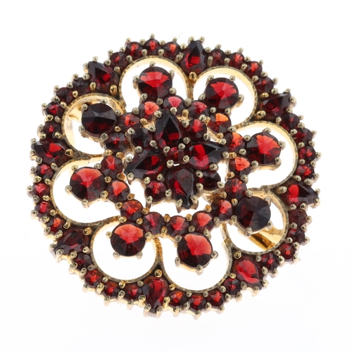 Garnet Silver Gilt Brooch