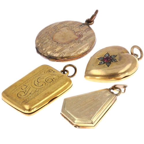 Gold Back & Front Locket Pendant Collection including Antique pieces.