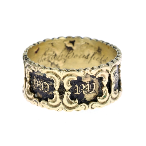 Early Victorian Gold Band Ring with Inscription