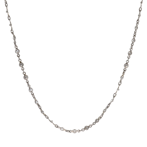 Art Deco Platinum Diamond Riviere Necklace