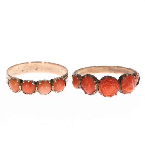 Antique Coral Gold Ring Collection