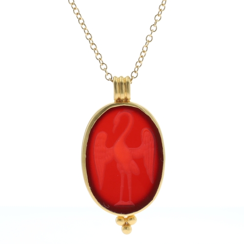 Museum of Modern Art 14ct Gold Intaglio Pendant Necklace