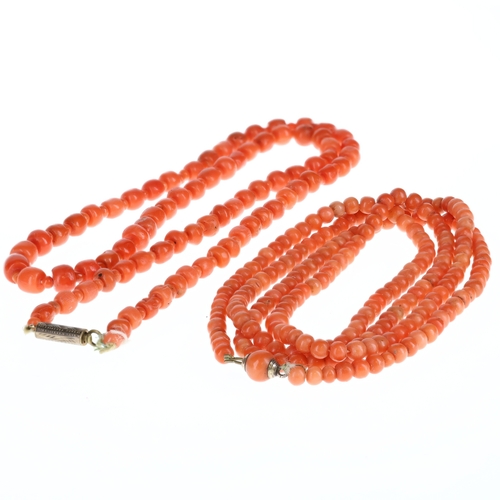 Antique Coral Gold Clasp Necklaces