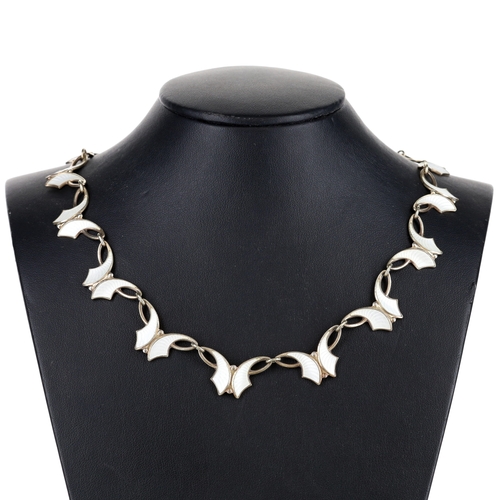 Norway Signed Silver Enamel Necklace