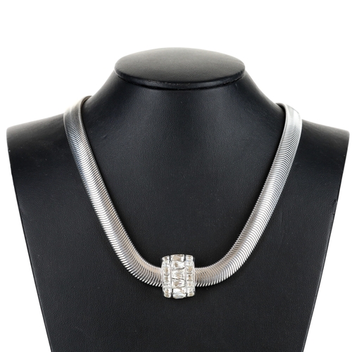 Christian Dior Silver Tone Collar Necklace