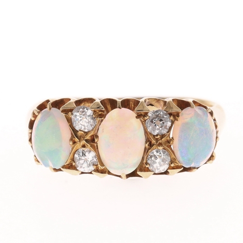 Victorian Diamond & Opal Gold Ring