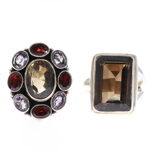 Silver Gemstone Cocktail Ring Collection