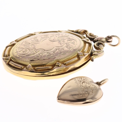9ct Gold Back and Front Locket Pendants