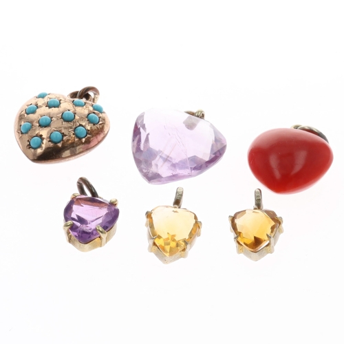 Assorted Antique Heart Pendants