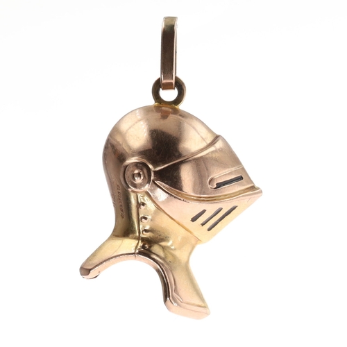 9ct Gold Medieval Knights Helmet Pendant