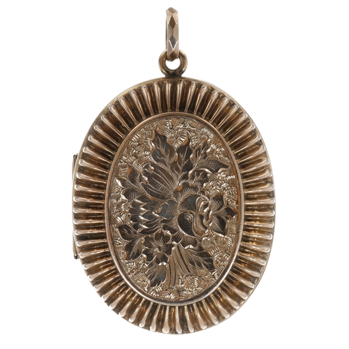 Back & Front Etched Gold Locket pendant