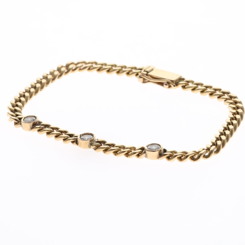 Diamond 18ct Gold Curb Link Bracelet