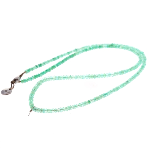 Emerald 18ct Gold & Diamond Clasp Necklace