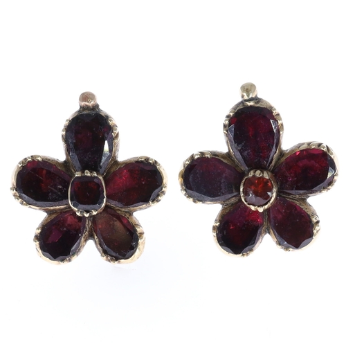 Antique Garnet 9ct Gold Earrings Conversions