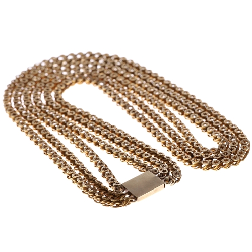 Antique 15ct Gold Starburst Multi Strand Chain Necklace