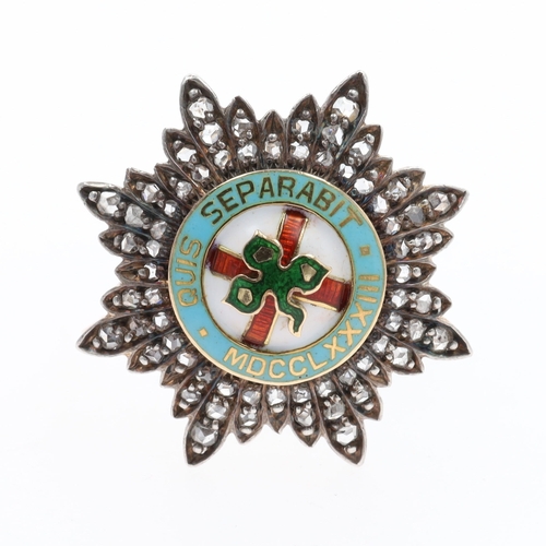 Diamond 14ct Gold Irish Guards Regiment Brooch