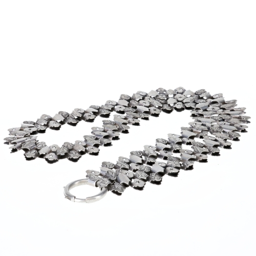 Victorian Sterling Silver Book Chain Necklace