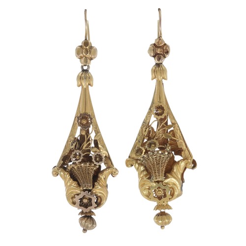 Victorian Gold Giardinetti Drop Earrings
