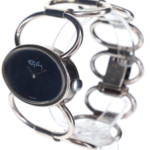 20 - Roy King - .925 Silver Oval Dial Hand Wind Dress Watch