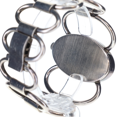 20 - Roy King - .925 Silver Oval Dial Hand Wind Dress Watch