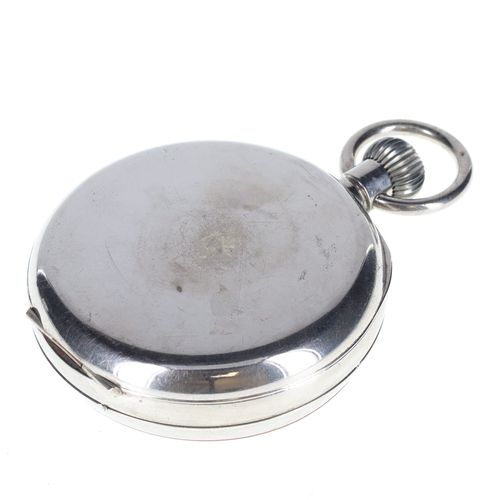 41 - Jumbo 8 Days Triple Calendar Moonphase Pocket Watch with Silver Case