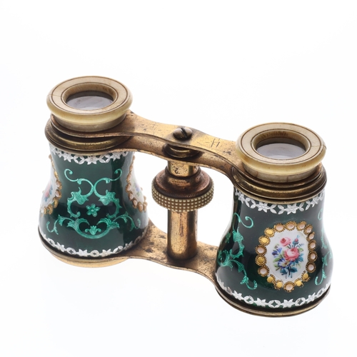 111 - Antique Hand Painted Opera Glasses