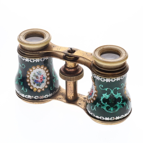 111 - Antique Hand Painted Opera Glasses