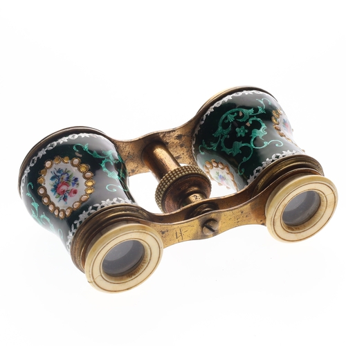 111 - Antique Hand Painted Opera Glasses
