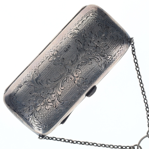 55 - Edwardian .925 Sterling Silver Ladies Coin Purse / Bag, 94g.
