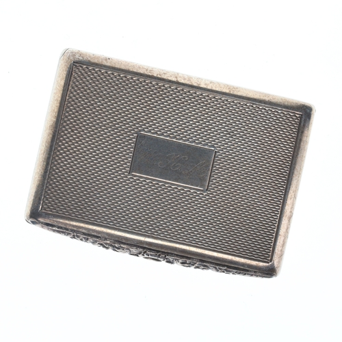 57 - .925 Sterling Silver Rectangular Engine Turned Snuff Box, 58g.
