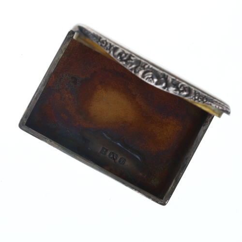57 - .925 Sterling Silver Rectangular Engine Turned Snuff Box, 58g.