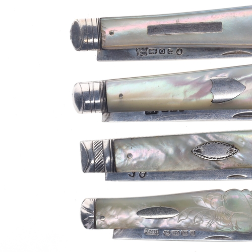 58 - Antique .925 Sterling Silver Fruit Knives Collection, 90g