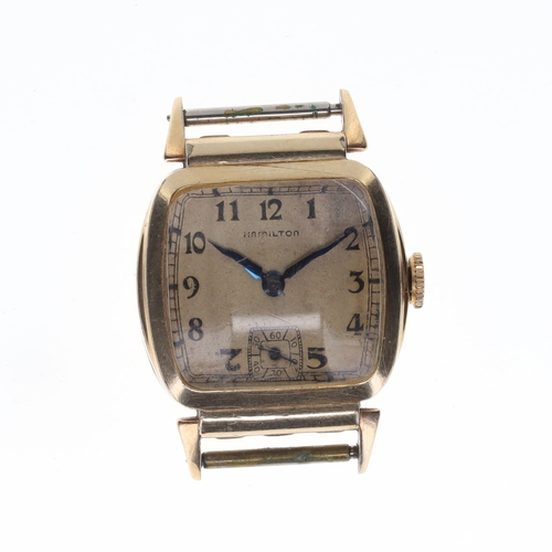 12 - Hamilton - Vintage Reagan 10k Gold Filled Hand Wind Watch Head