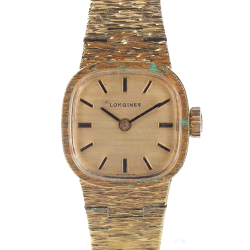 14 - Longines - Gold Tone Hand Wind Cocktail Watch